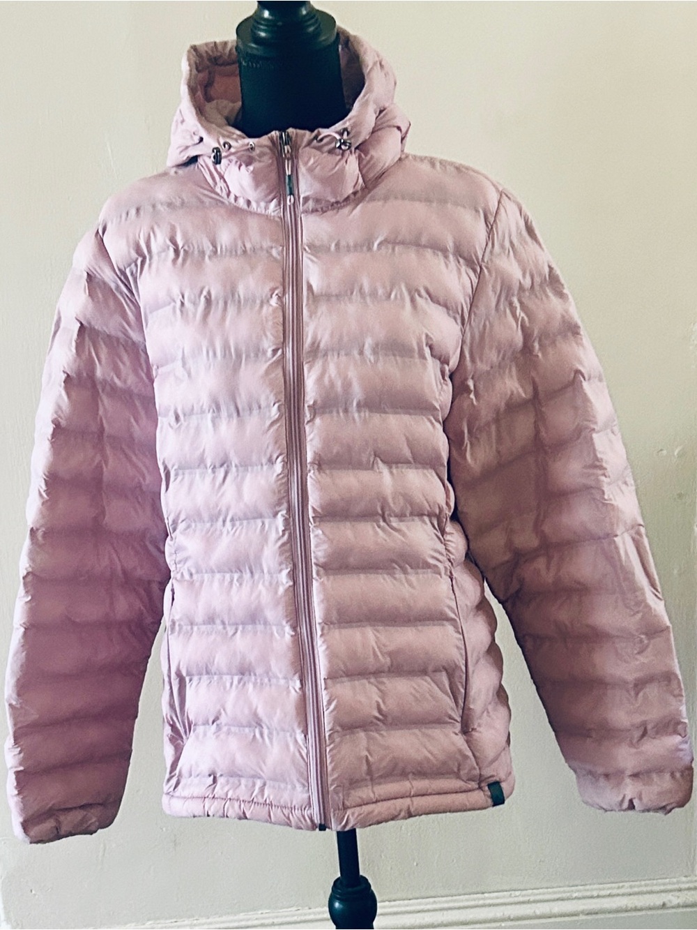 Light Pink Women's Puffer Jacket with Hood